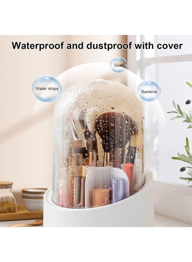 NAMA Make Up Organiser Rotating Brush Holder Cosmetic Organiser Makeup Brush Storage with Lid Makeup Organiser Makeup Organiser for Washbasin Bathroom - Image 2